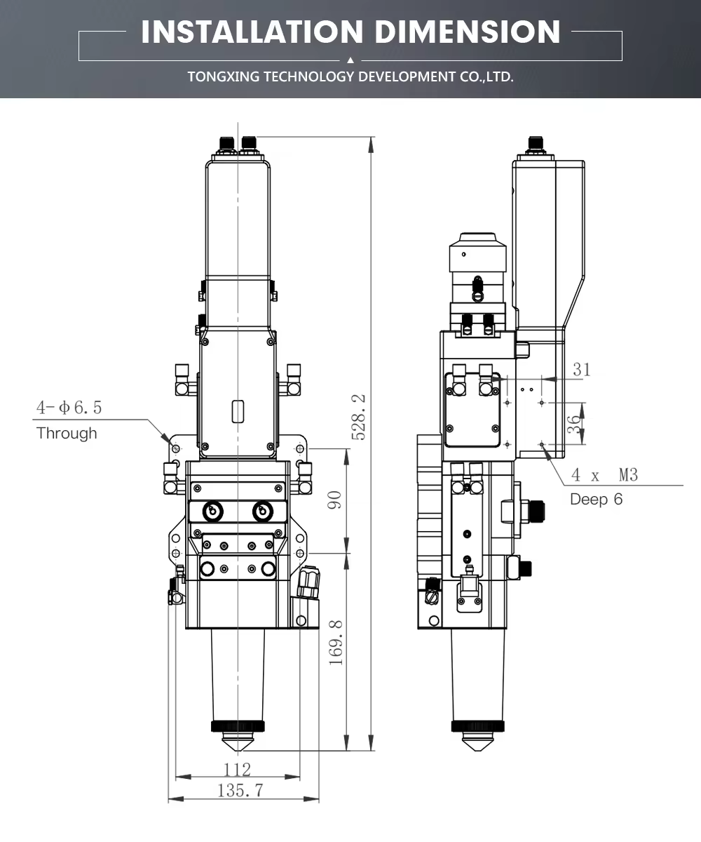 Laser cutting head, automatic focusing cutting head, plane cutting, high power cutting headNC63A/E