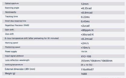 12C Cost-effective general-purpose laser scanning galvanometer 12C 1064/12C10600