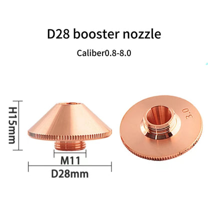 Laser nozzle cutting nozzle D28 pressurized single layer fiber laser cutting nozzle with high temperature resistance