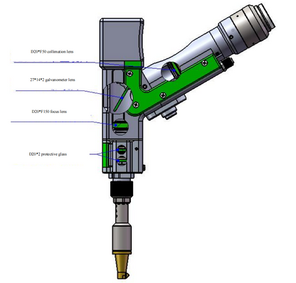 Laser welding head intelligent swing-type handheld welding head (four-in-one) can be switched between welding, cutting and cleaning FWH20-S10C