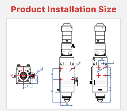 Laser cutting head, manual focus cutting head, plane cutting KC15A high power cutting head