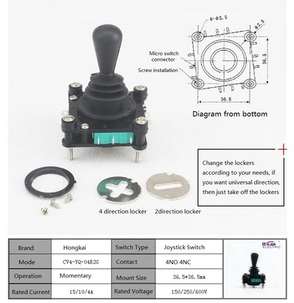 Laser machine accessories main control joystick 2 4-way cross switch instant reset