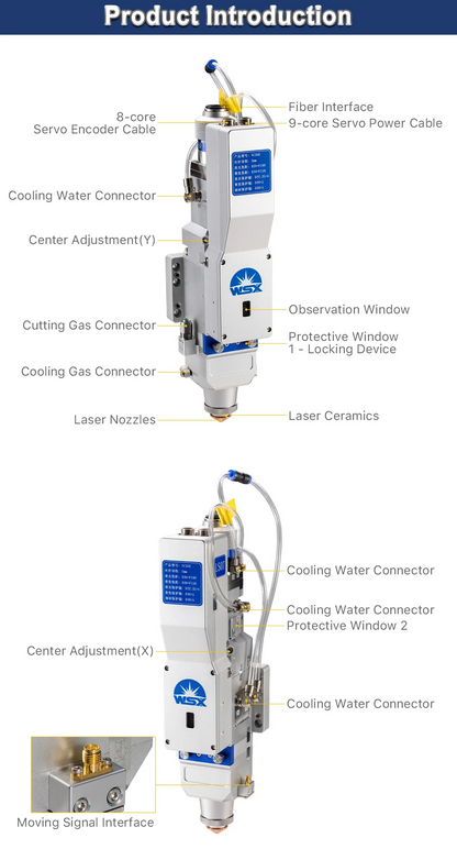 Laser cutting head, automatic focusing cutting head, plane cutting, high power cutting head NC30/A/E