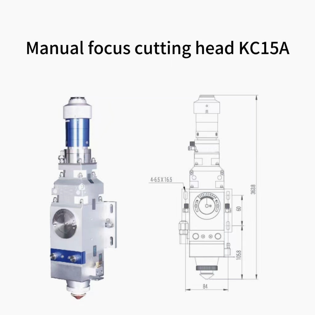 Laser cutting head, manual focus cutting head, plane cutting KC15A high power cutting head